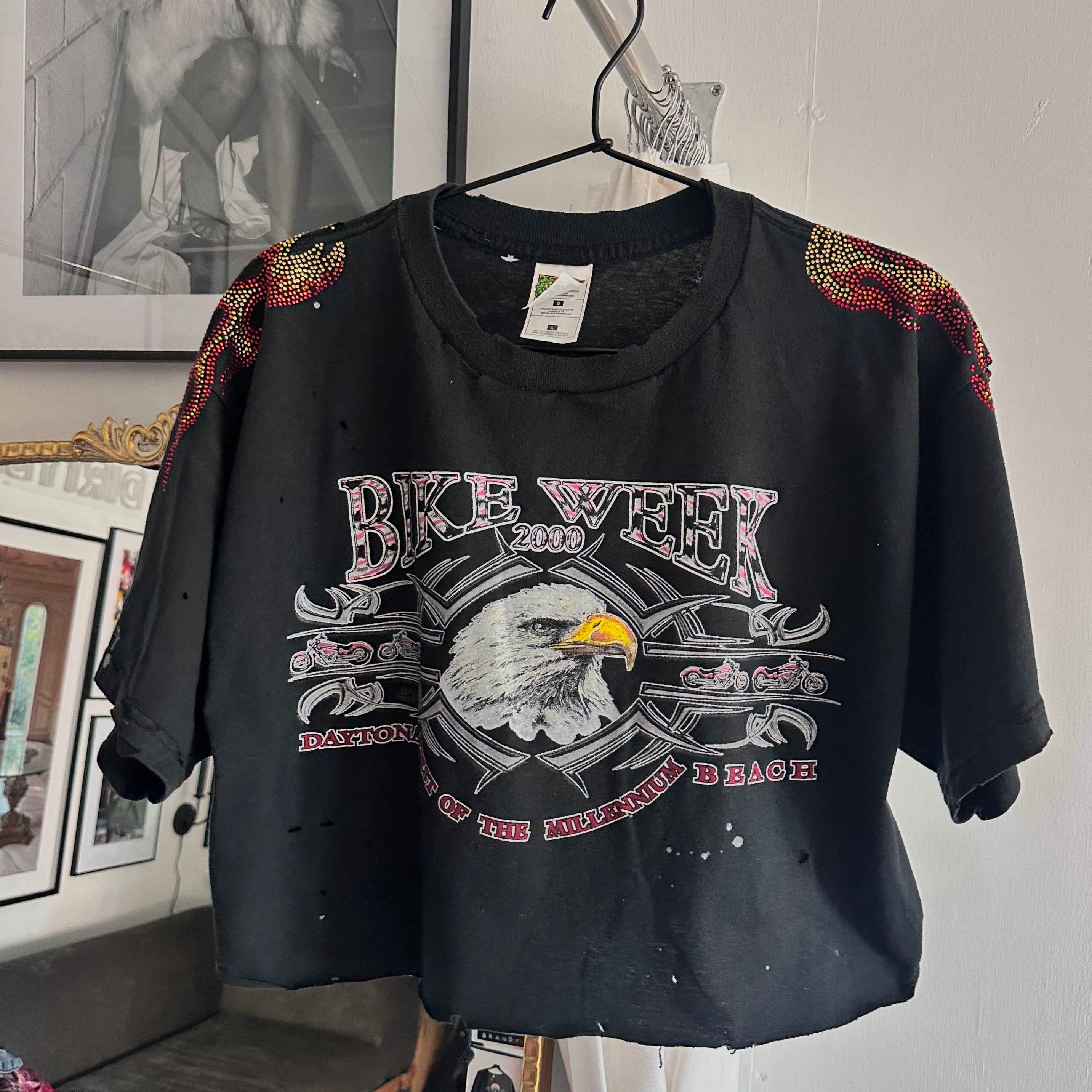 Large rhinestone flames