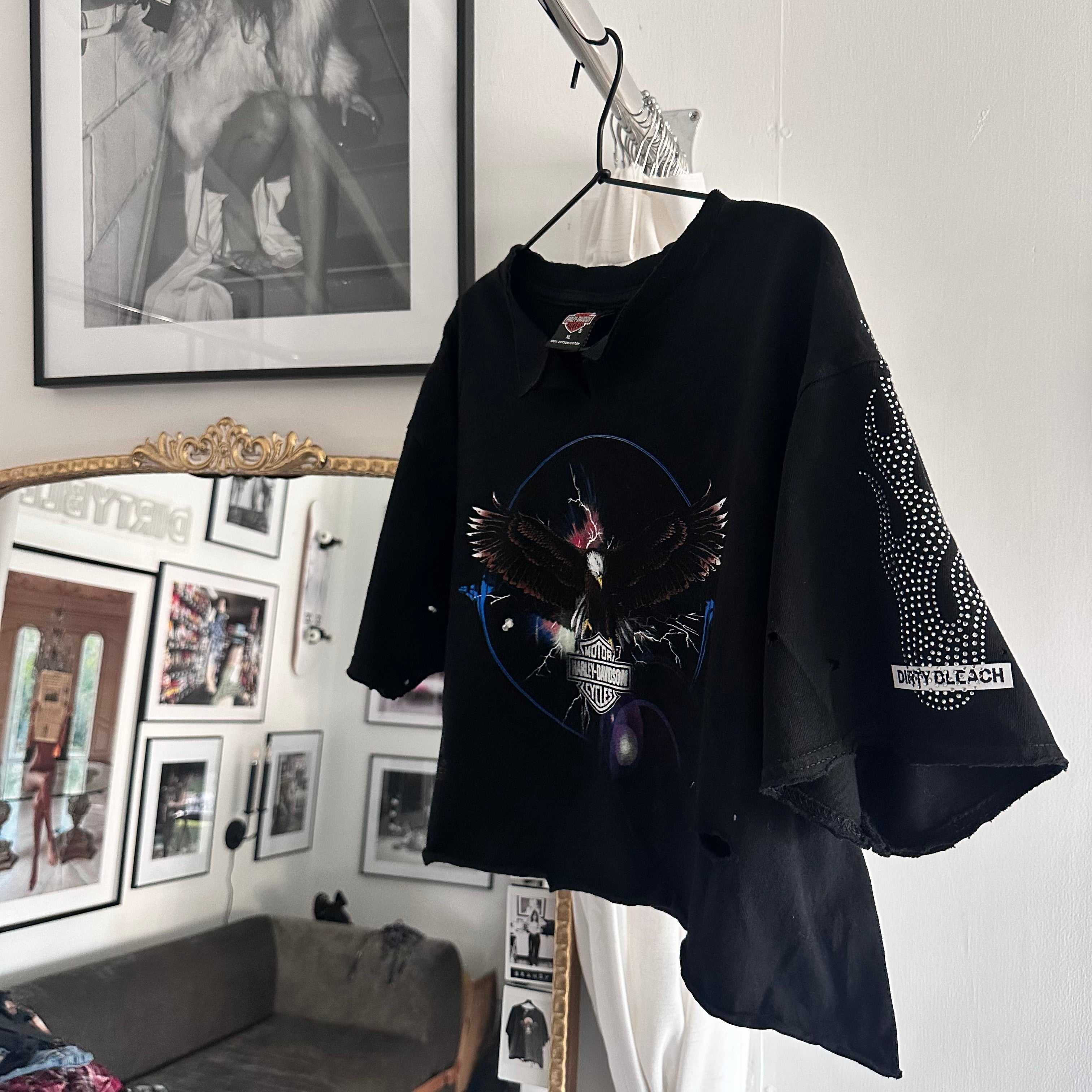 XL rhinestone flames