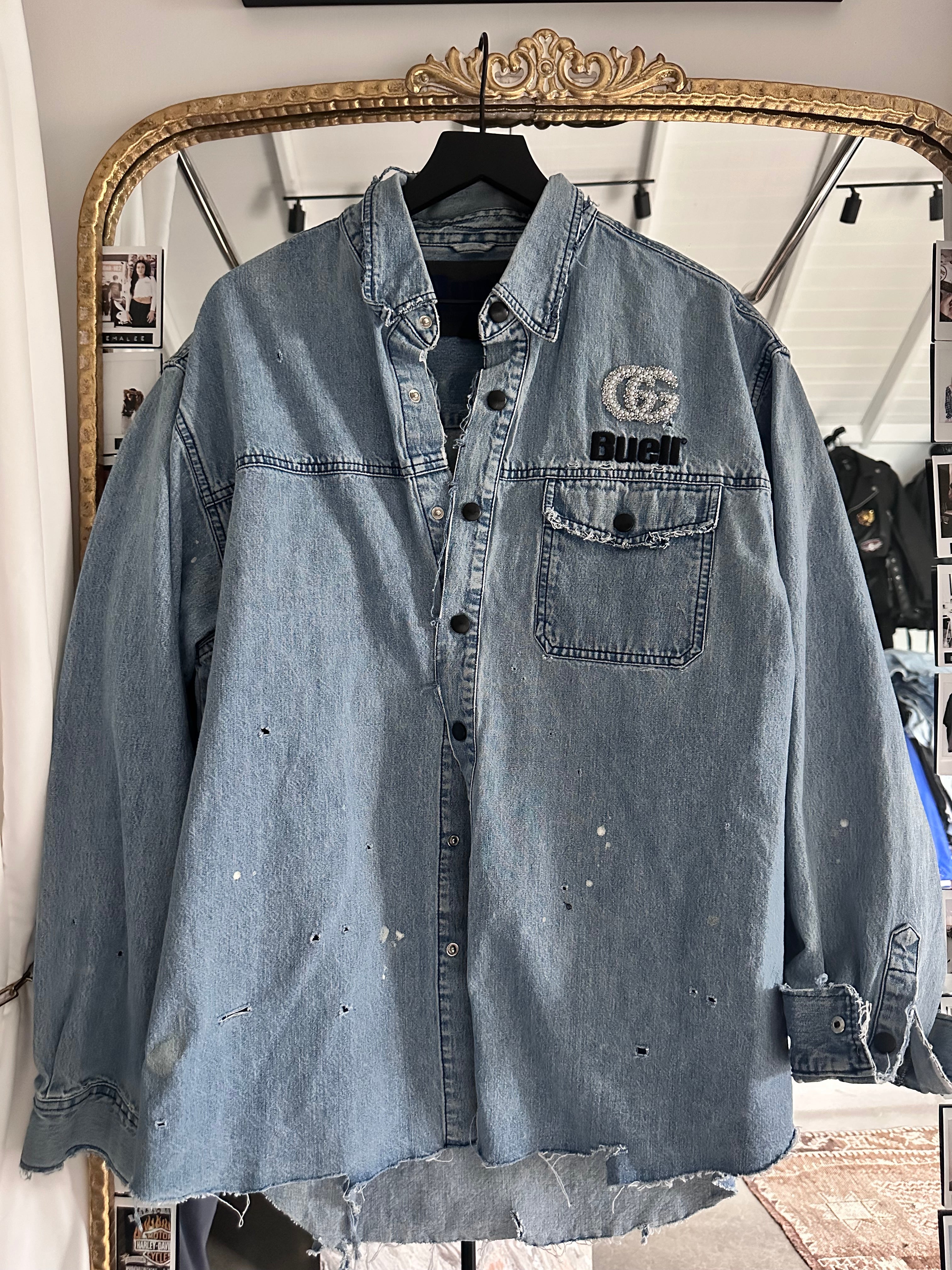 XL denim button up