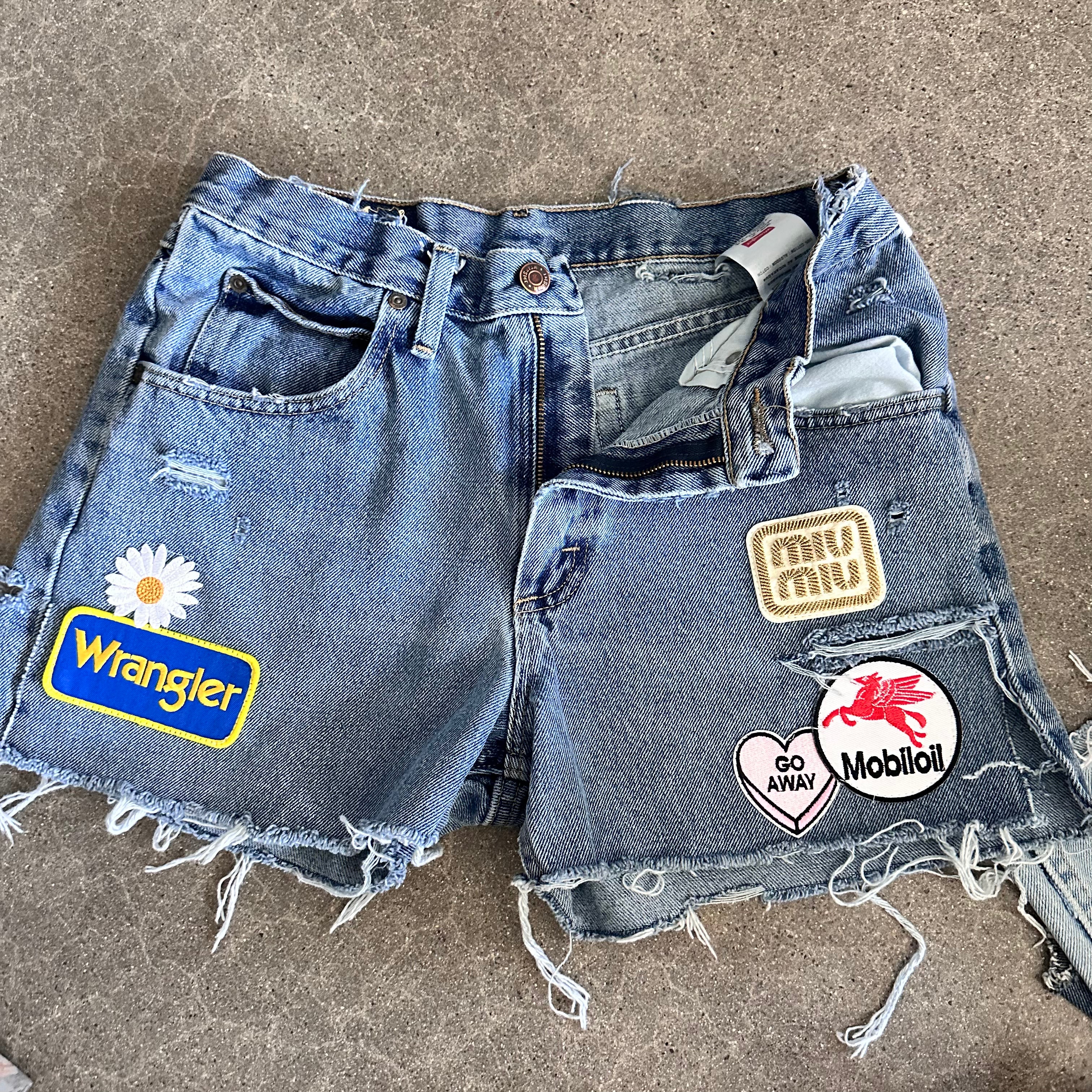 Wrangler Cutoffs 14” flat lay