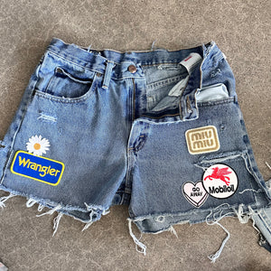 Wrangler Cutoffs 14” flat lay