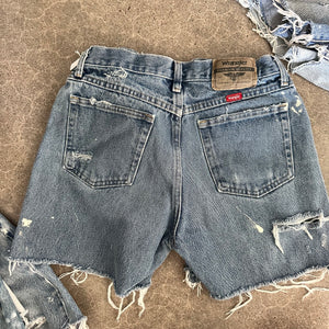 Wrangler Cutoffs 14” flat lay