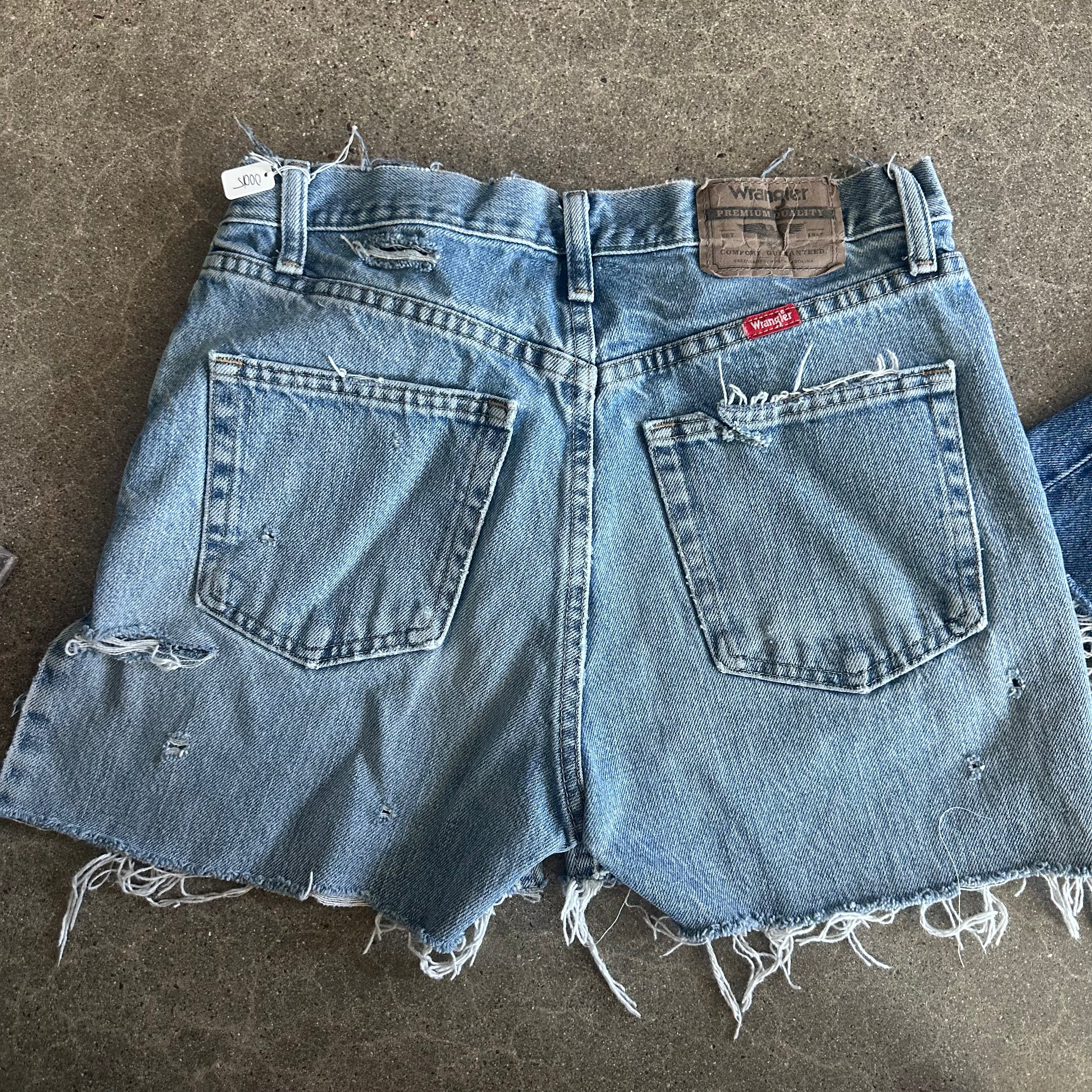 Wrangler Cutoffs 14” flat lay