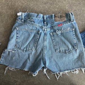 Wrangler Cutoffs 14” flat lay