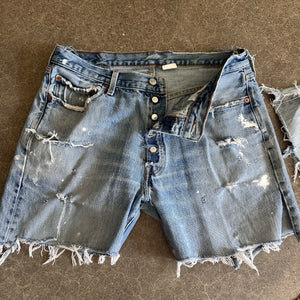 Levi Cutoffs 18” flat lay