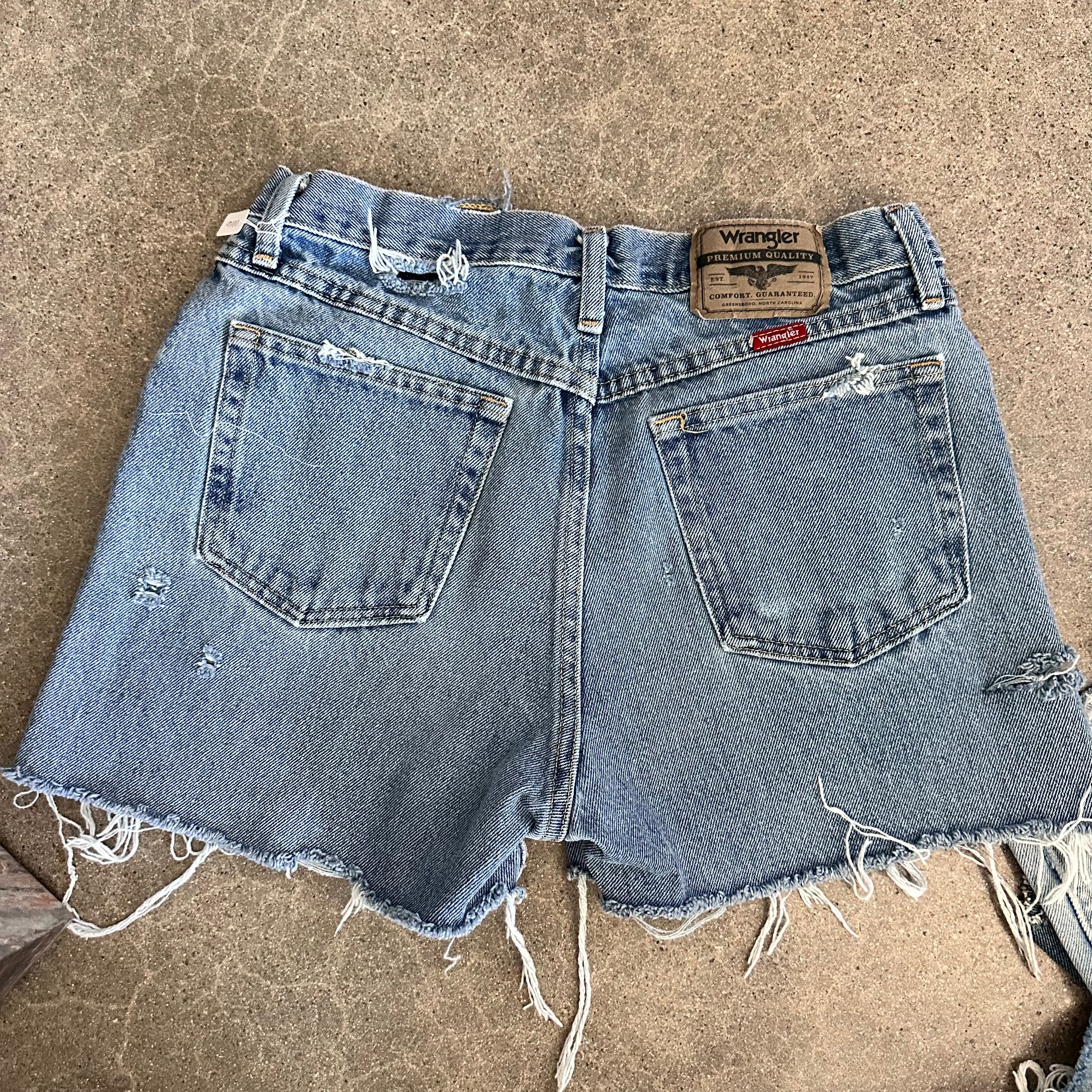 Wrangler Cutoffs 14” flat lay