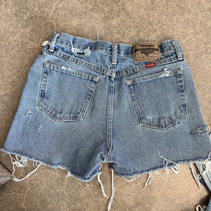 Wrangler Cutoffs 14” flat lay